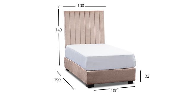 Cama Individual Megan Rosa