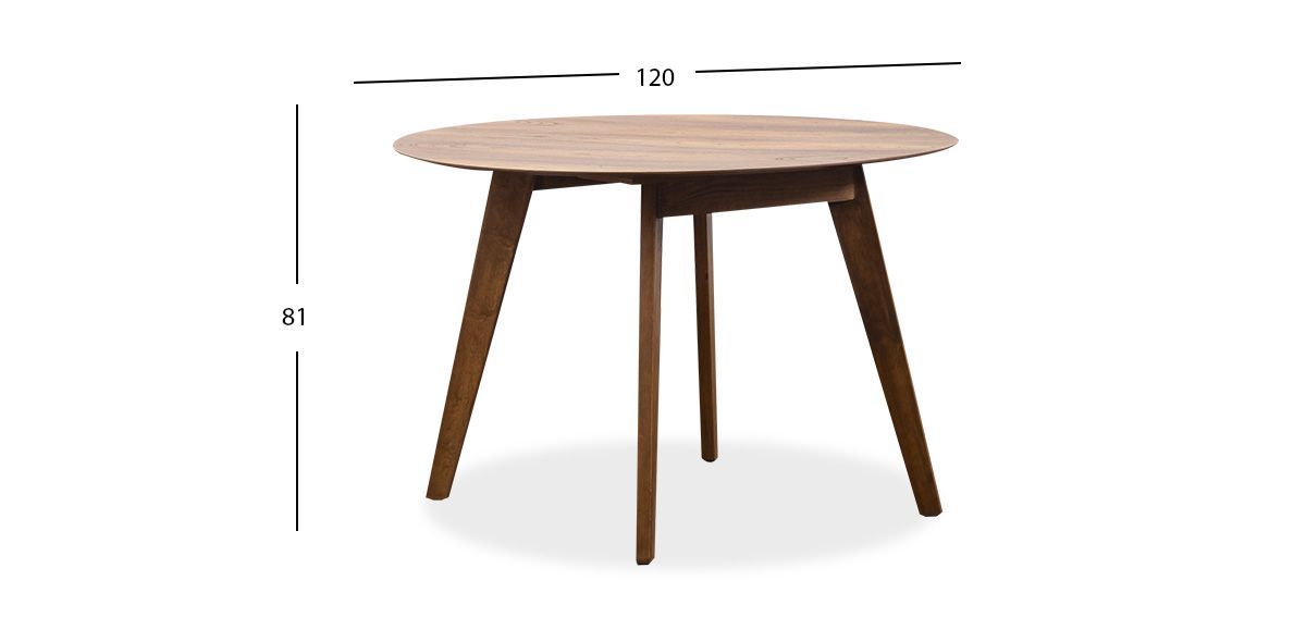 Mesa Comedor 120 Cm Redondo Marbella Café