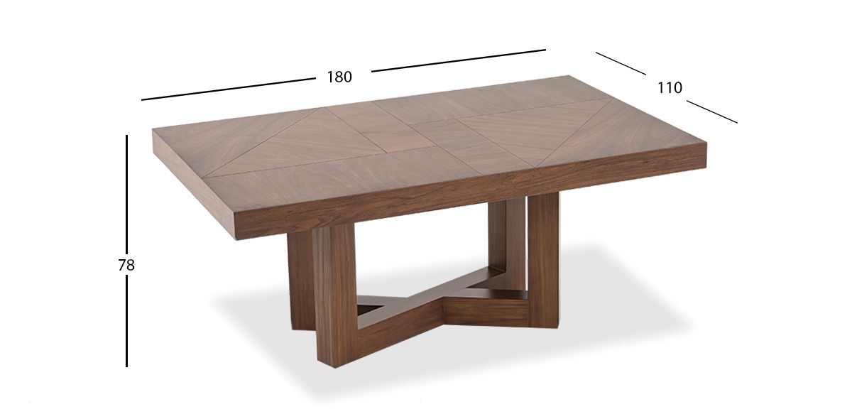 Mesa Comedor Rectangular 180 X 110 Cm Creta Café