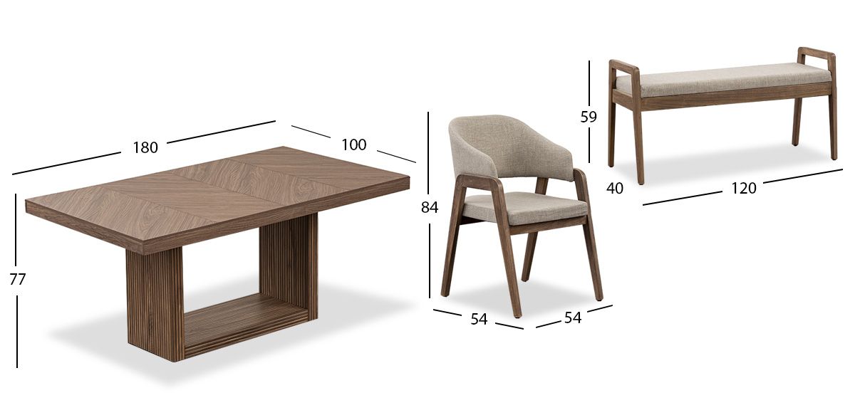 Comedor Rectangular Donna Café 6 Piezas