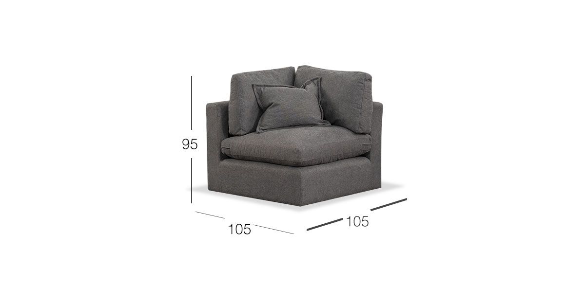 Sillón Esquinero Romelly Gris