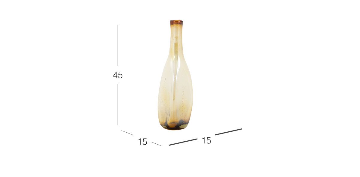 Jarrón Decorativo Triangular Cristal Zirconia Ambar Grande
