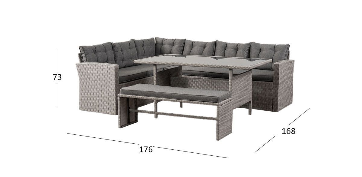 Set De Jardín Jobos Pl Gris