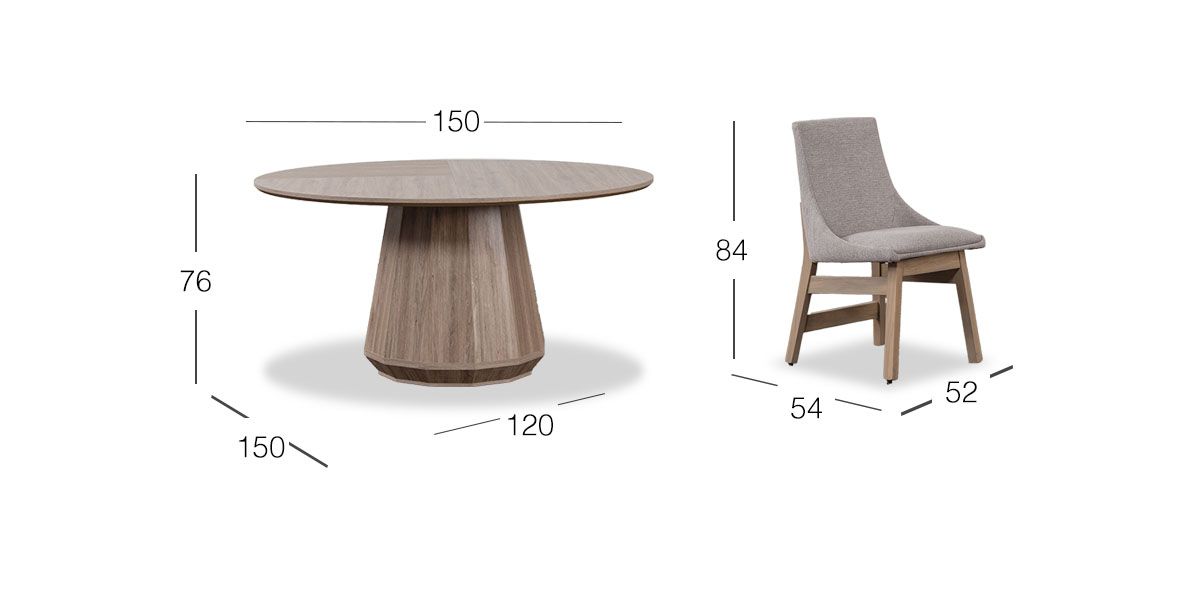 Comedor Redondo Casa Anahí Meridiani Con Sillas Odette JP Beige 7 Piezas