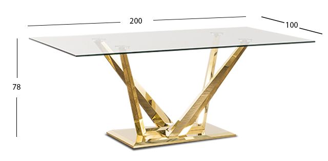 Mesa Comedor Rectangular Royal Gold LV