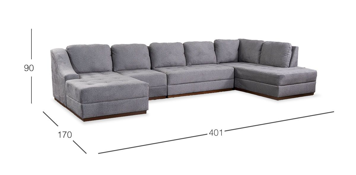 Sala Tifany Plus Gris Acero 4 Piezas