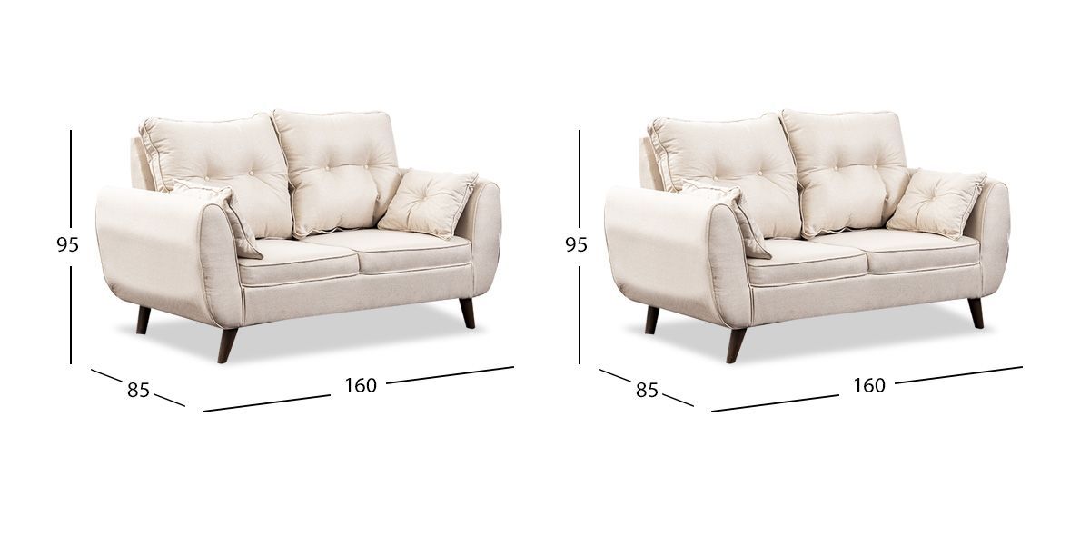 Sala Aria Beige 2 Piezas