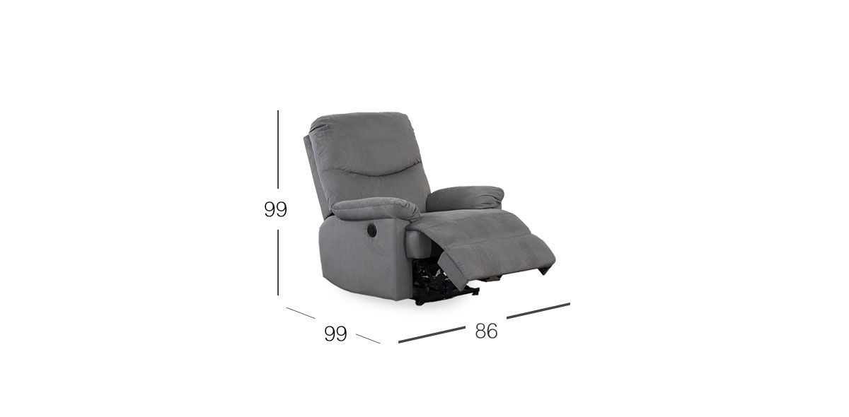 Sillón Reclinable Eléctrico Dum PL Gris