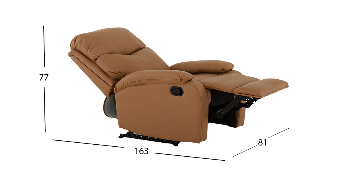 Sillón Piel Con Reclinable Corso Café