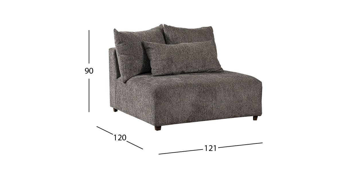 Sillón Sin Brazos Molarin CL Gris Oscuro