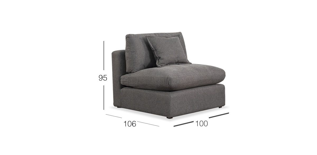 Sillón Sin Brazo Romelly Gris