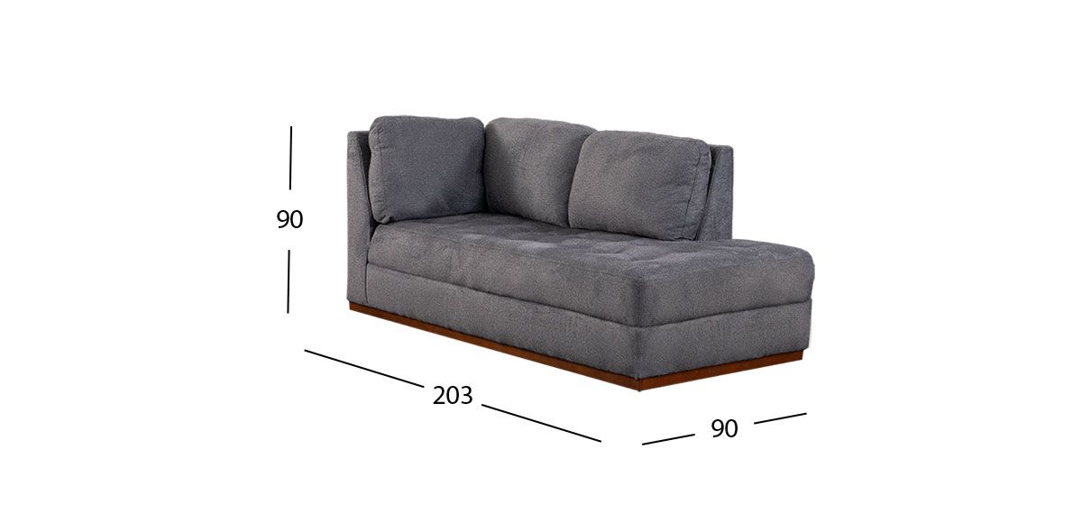 Sofá 3 Plazas Brazo Derecho Tifany Plus Gris Smoke