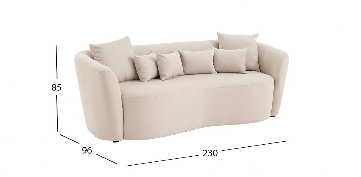 Sofá 3 Plazas Alana Beige