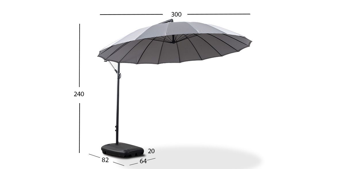 Sombrilla Con Base Para Exterior Marieta Gris