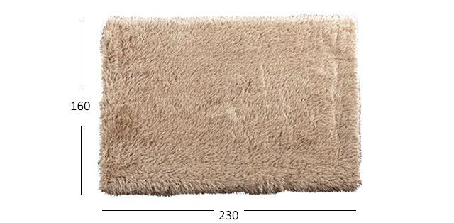 Tapete Decorativo 230x160 Cm Shaggy Gold Beige