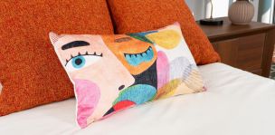 Cojín Decorativo Faces Multicolor