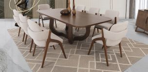 Comedor 240 X 120 Cm Edra Con Sillas Enzo Café 7 Piezas