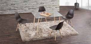 Comedor Rectangular con Sillas Atlas Café 5 Piezas