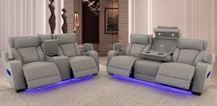 Sala Con Reclinables Eléctricos Jetour Gris Claro