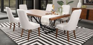 Comedor Rectangular 240 Cm Piastri Beige 7 Piezas