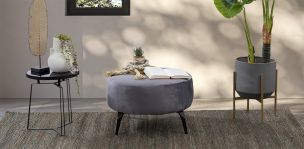 Taburete Mediano Bellavue Gris Oxford