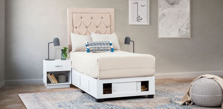 Base De Cama Cajonera Individual Koren Blanco