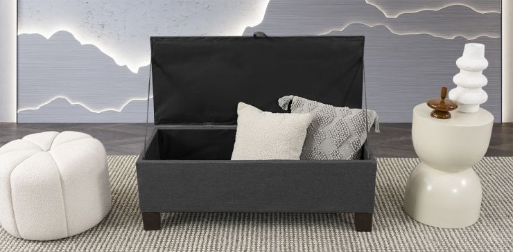 Baúl Pie de Cama Cleo New Gris