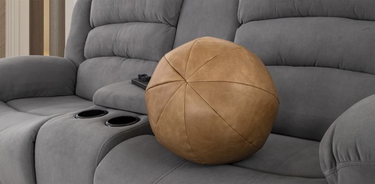 Cojín Decorativo Piel Esfera Elche Café