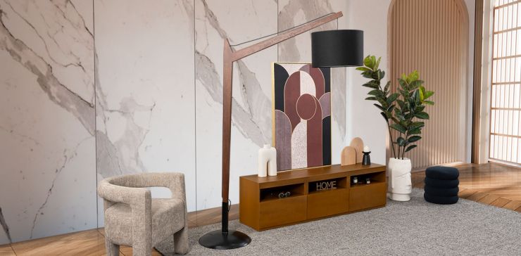 Lámpara de Piso Arco Negro