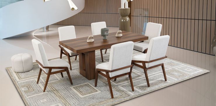 Comedor Marbella Con Sillas Praga Mix Beige 7 Piezas