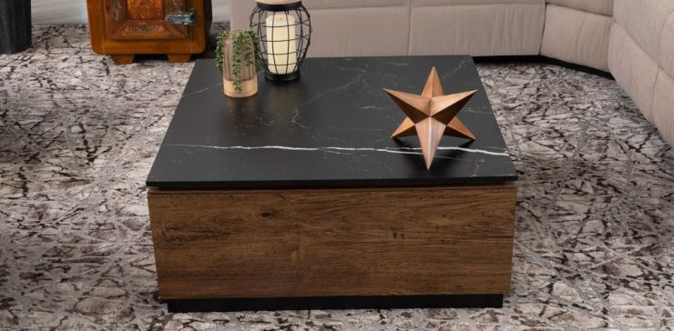 Mesa de Centro Birmania Negro con Cajón