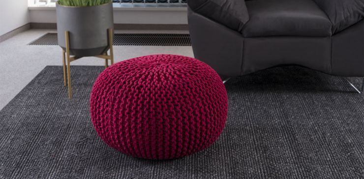 Puff Balboa Rojo 60 x 60 cm