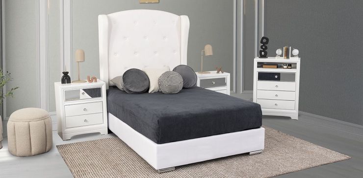 Recámara Matrimonial Perla Plus Blanco 3 Piezas