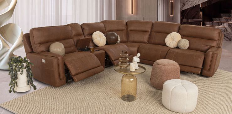 Sala Modular Con Reclinables Eléctricos Matt Café (Boal)