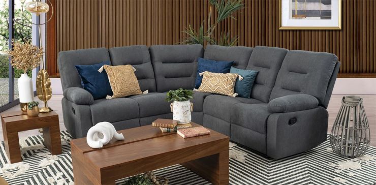 Sala Modular con Reclinables Alina Gris 