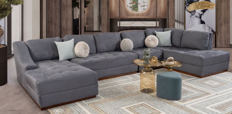 Sala Tifany Plus Gris Smoke 4 Piezas