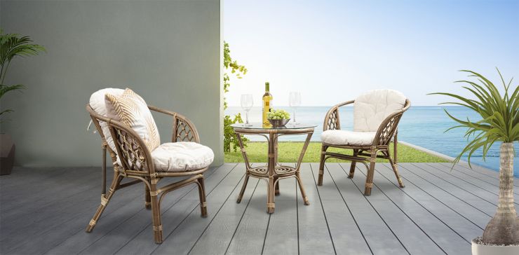 Juego De Jardín 3 Piezas Bahama Terrace Set Rattan