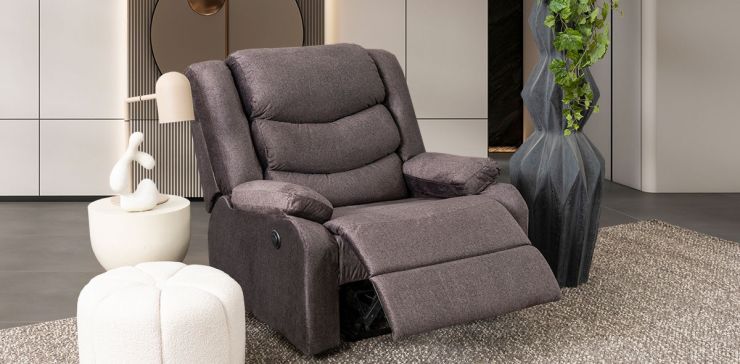 Sillón Reclinable Eléctrico Milán Gris