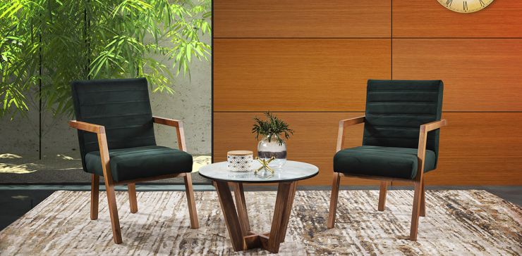 Sillón Ocasional Terciopelo Orissa Verde Esmeralda