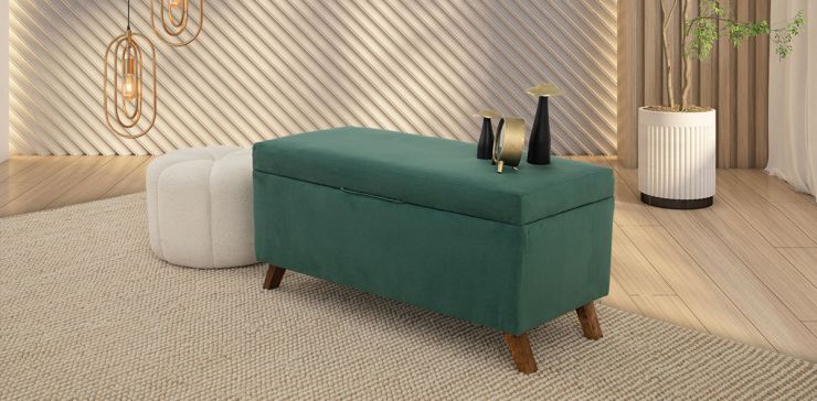 Banca Baúl Terciopelo Rod New Esmeralda 