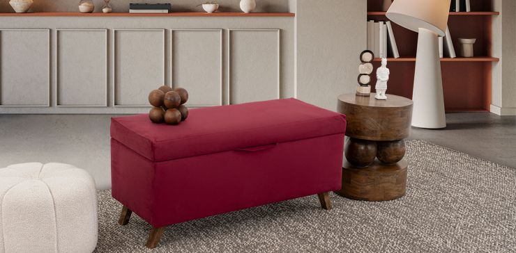 Banca Baúl Terciopelo Rod New Vino  