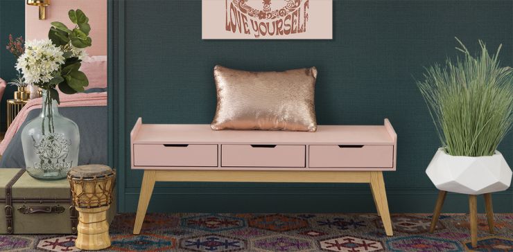  Banca 3 Cajones Atlas DK Rosa Maple