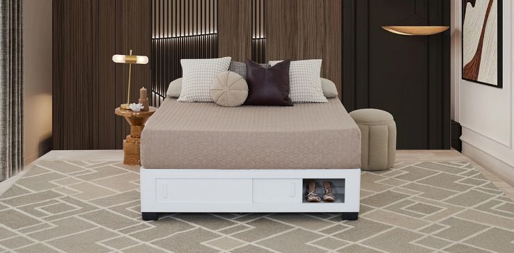 Base De Cama Cajonera Queen Size Koren Blanco