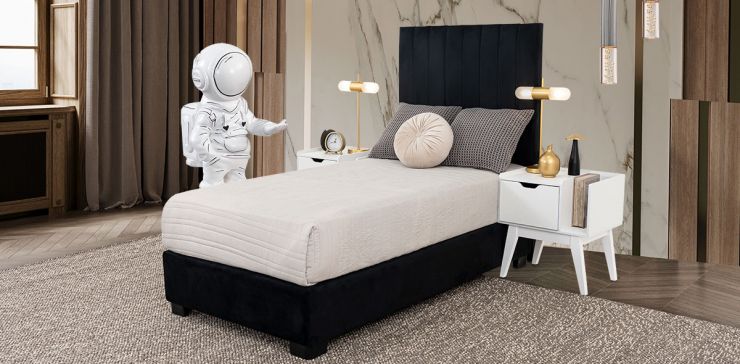 Cama Individual Megan Negro