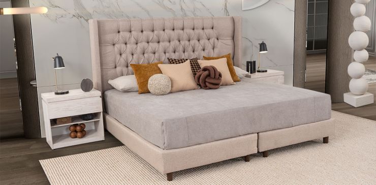 Cama King Size Estela Beige