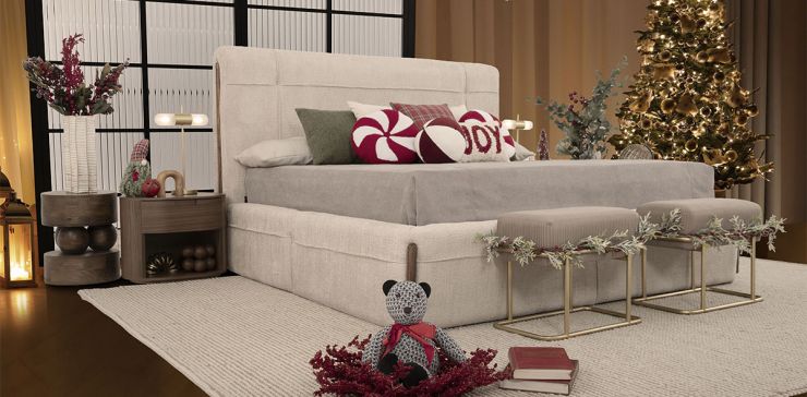 Cama King Size Namora Beige