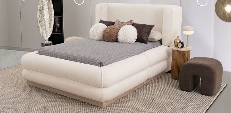 Cama Matrimonial Deanne Beige 