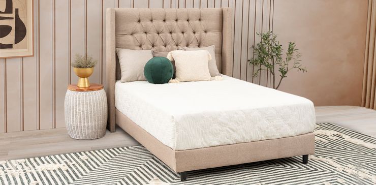 Cama Matrimonial Estela Promo Beige