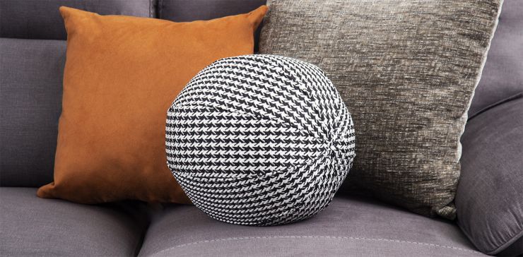 Cojín Decorativo Esfera Bremen Blanco/Negro