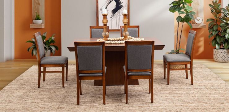 Comedor Montreal de 160 cm con Sillas Gris